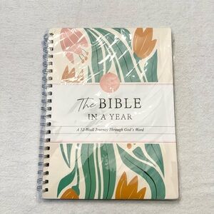 The Bible in a Year 52-Week Devotional Spiral Bound Christian Study Guide Sealed